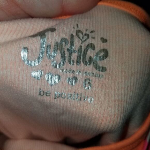 Justice Orange and pink tank top size 6 - Picture 3 of 3